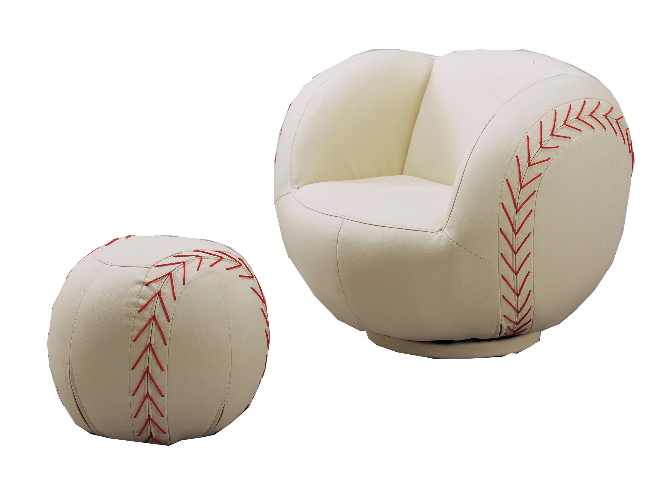 Crown Mark Kids Sport Chairs Baseball Swivel Chair & Ottoman Colder's